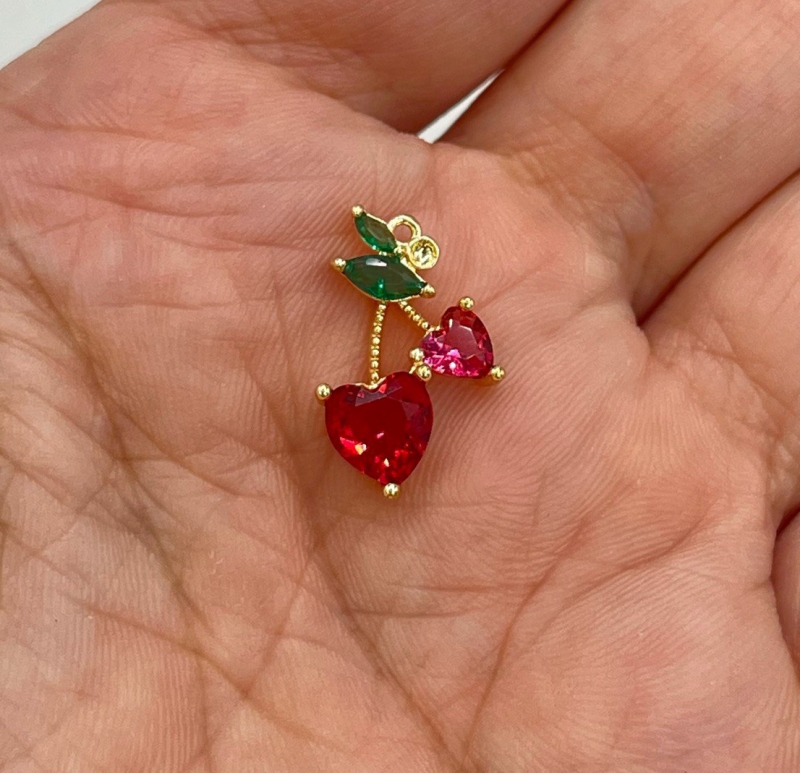 Подвеска ягоды в форме сердца размер 16,8мм цвет золото