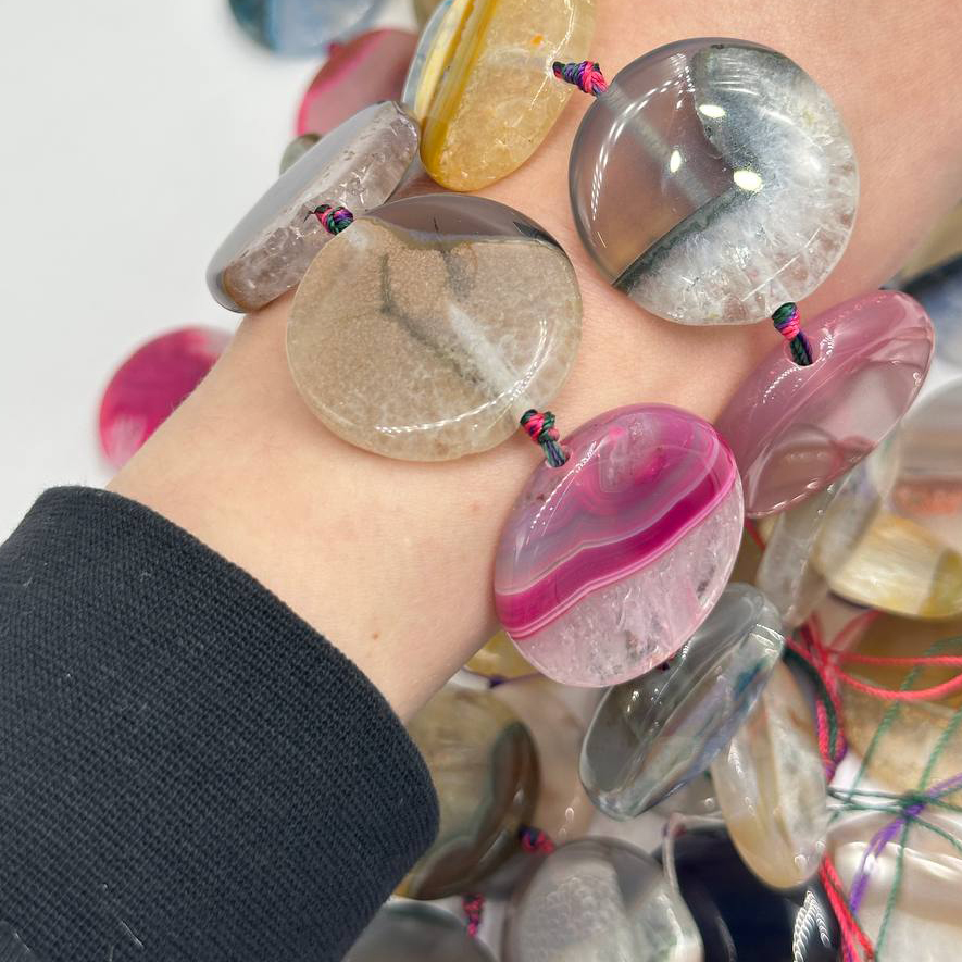 Агат размер 35мм натуральный тонированный камень